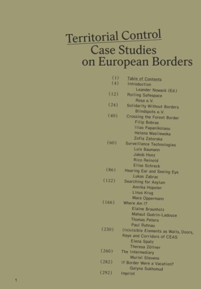 Cover Territorial Control. Case Studies on European Borders