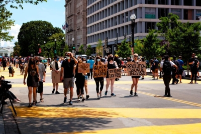 June 5, 2020. Protest on 16th street, Washington DC, opposite the White House, against the death of George Floyd (Photo: Allison Baily) 